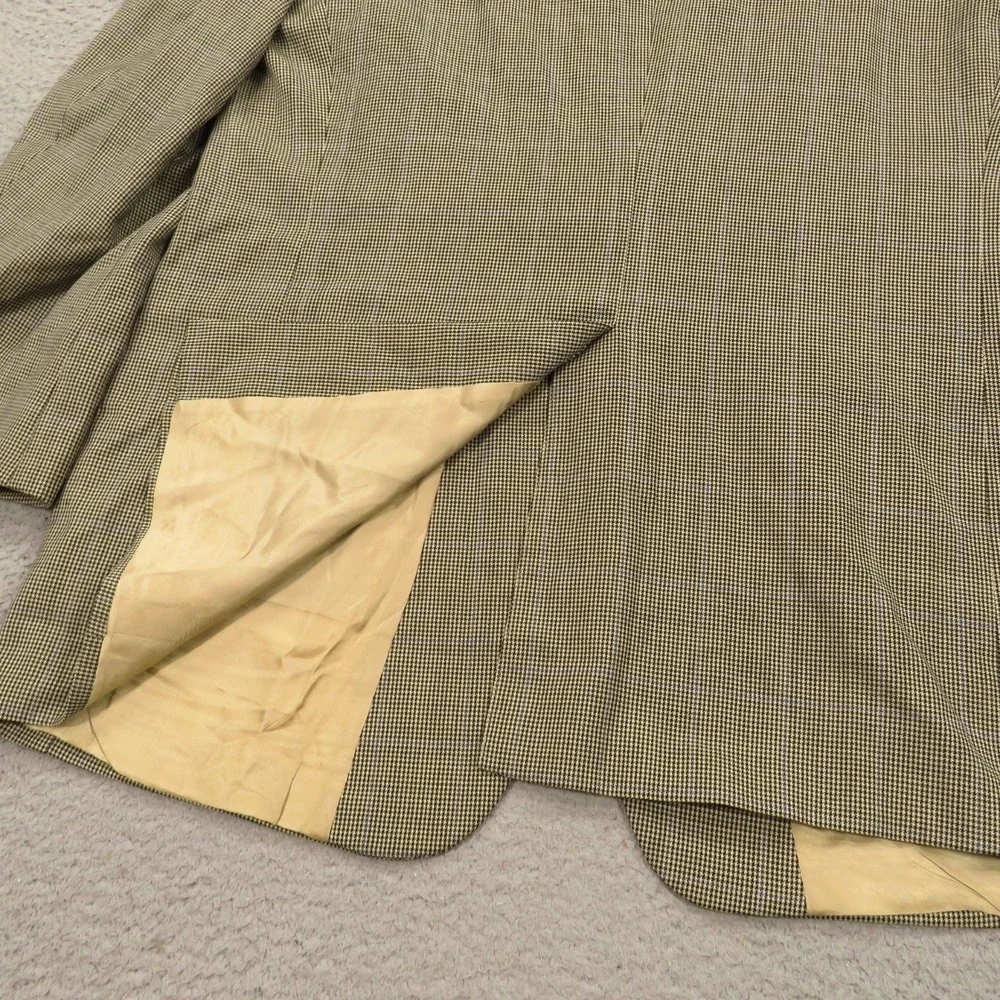 Brooks Brothers 44R Wool Cashmere Houndstooth Sport Coat Blazer Beige Check Mens